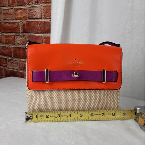 Kate Spade Orange and Purple Canvas Crossbody Bag - Picture 7 of 8